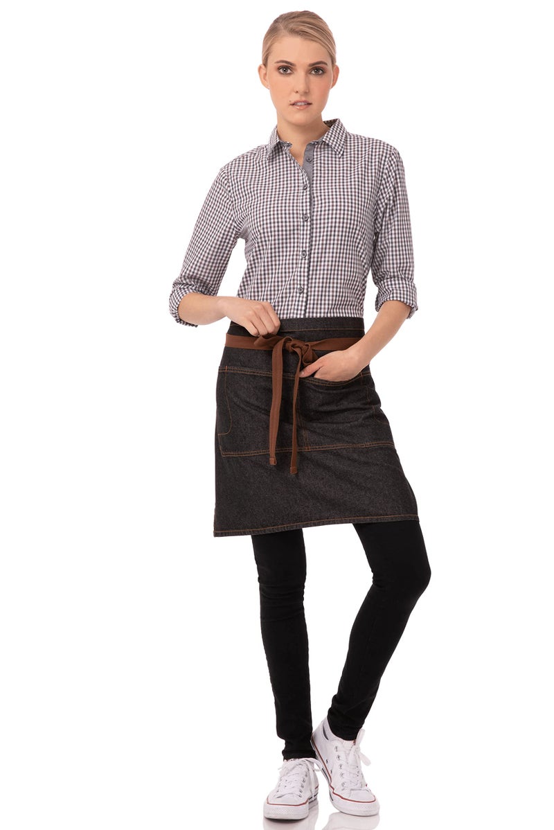 Chef Works Unisex Memphis Half Bistro Apron, Black, One Size - Image 2